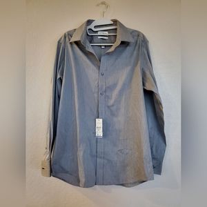 Lucky Brand Grey Long Sleeve Button Front Dress Shirt Men's Size Medium